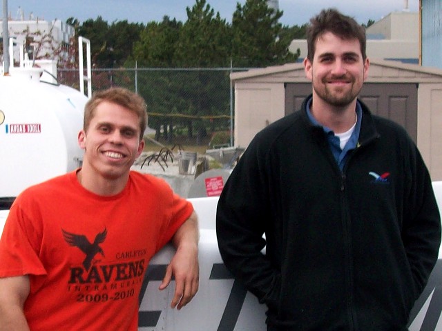 Student and Instructor: Ali with his instructor Morgan Ross following Ali's first solo flight.