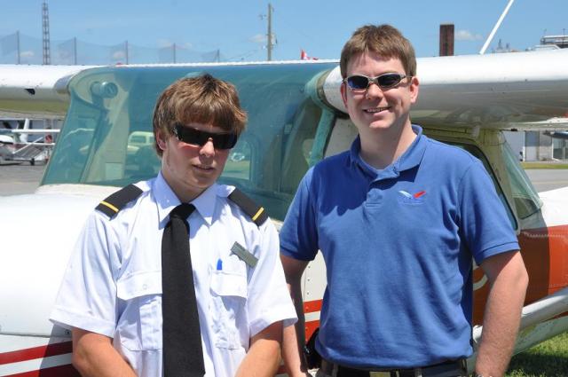 Instructor Chris Busch with James Sullivan.