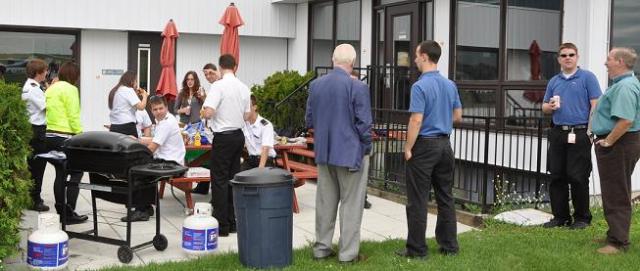 Algonquin Students enjoying a BBQ lunch at OFC