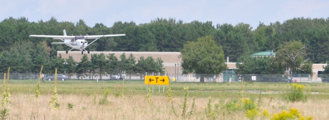 Joe on final approach in CVO at the end of his first solo flight.