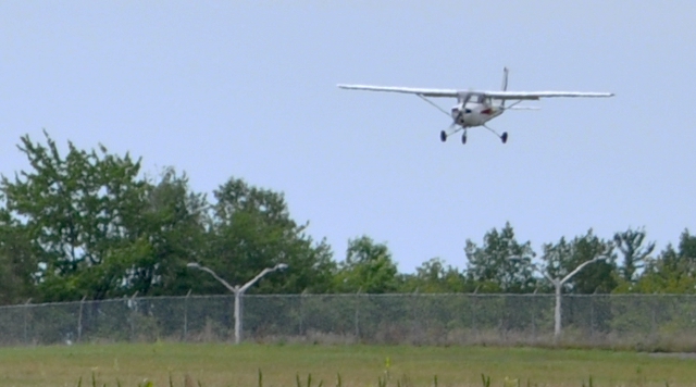 Short Final: Hannah Ferguson on short final for 04 on her first solo landing.