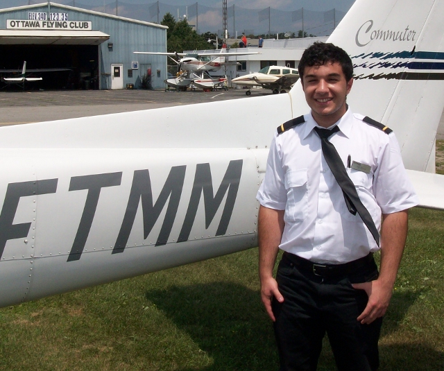 Taif Alamar following his first solo flight.