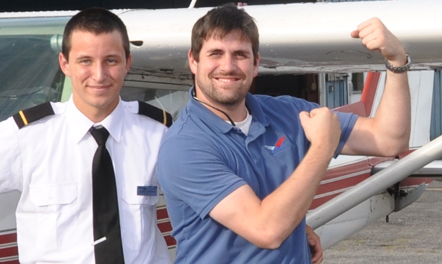 Hero Shot: Peter with his instructor Morgan Ross.  Instructors can get rather proud of their student's accomplishments.